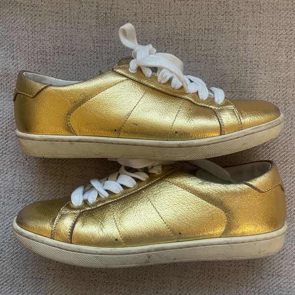 Saint Laurent Gold Sneakers 36 - Picture 4 of 9